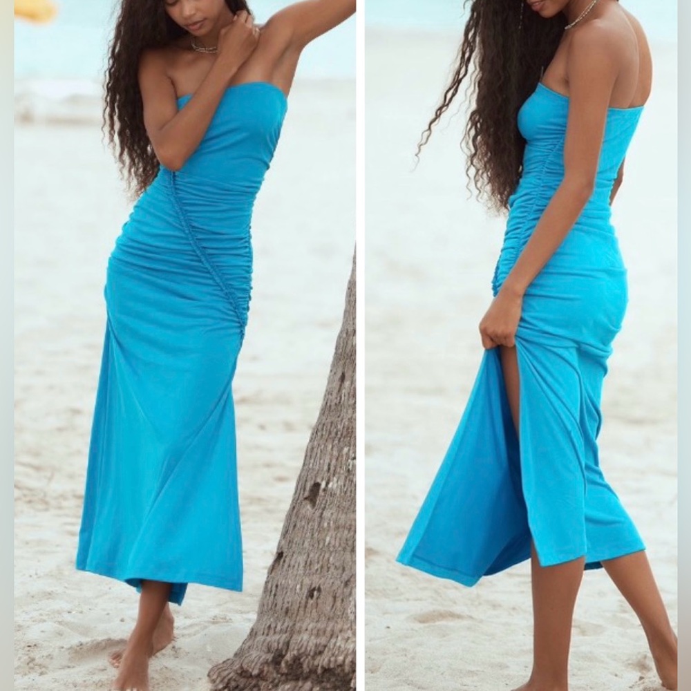 Anthropologie Celandine The Gabbie Strapless Ruched Tube Dress, Size MP
